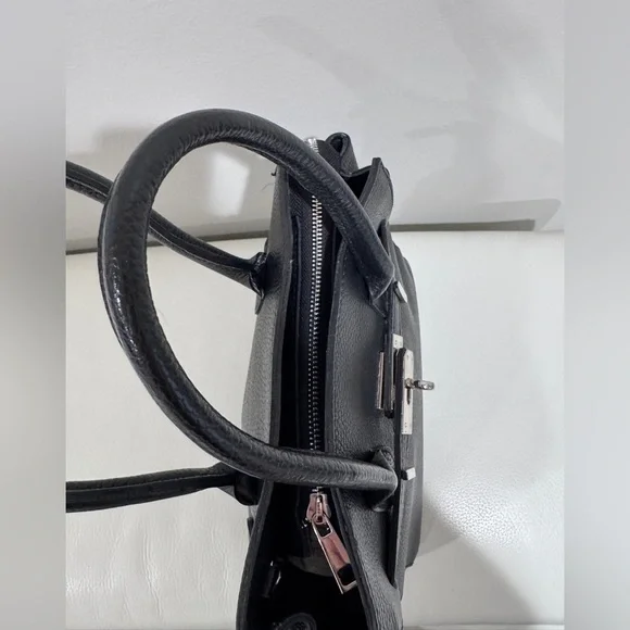 SOFIA CARDONI Black Leather Bag With Top Handles - Picture 9 of 16